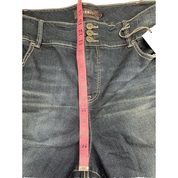 Torrid Capris SZ 24 NEW Lycra Super Stretch Crop Legging Blue Denim Rolled Cuffs - Picture 10 of 16